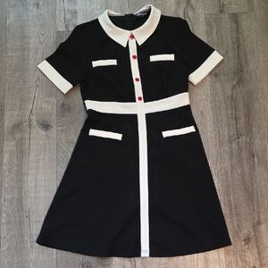 Retro Dress With Red Buttons NWOT